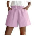 thumbnail image 1 of fatyb Casual Shorts for Women Elastic High Waist Loose Lounge Shorts Plain Wide Leg Shorts with Pockets, 1 of 4