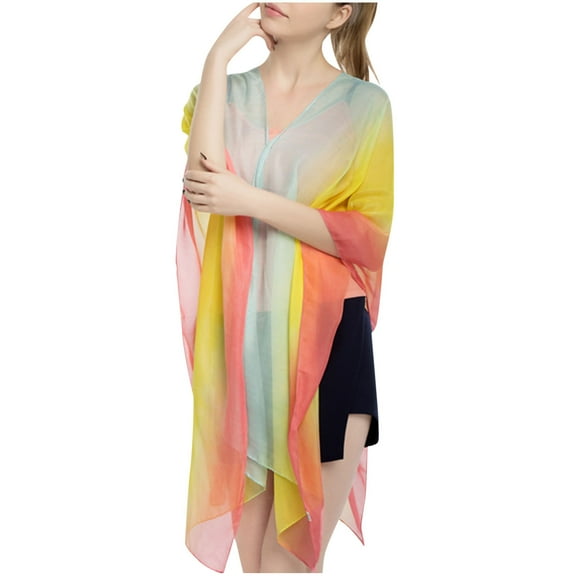 fatyb Chiffon Coverup for Women Button Lightweight Cover up See Through Summer Bathing Suit Coverups
