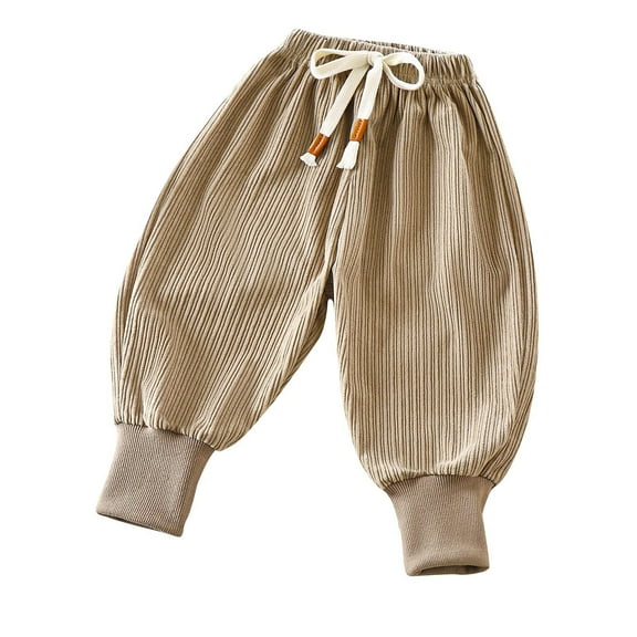 fatyb Corduroy Pants for Toddler Boys Girls Elastic Waist Long Bloomers Kids Casual Jogger Sweatpants