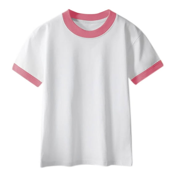 fatyb Cotton T-Shirts for Boys Girls Summer Short Sleeve Casual Tees Lightweight Kids Crew Neck T Shirts