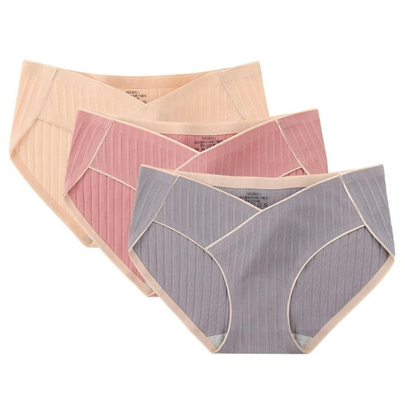 fatyb Cotton Underwear for Women Bikini No Show Panties Seamless Ladies V-Waist Soft Underpants 1-4 Pack