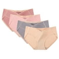thumbnail image 1 of fatyb Cotton Underwear for Women Bikini No Show Panties Seamless Ladies V-Waist Soft Underpants 1-4 Pack, 1 of 2