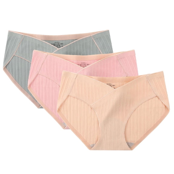 fatyb Cotton Underwear for Women Bikini No Show Panties Seamless Ladies V-Waist Soft Underpants 1-4 Pack
