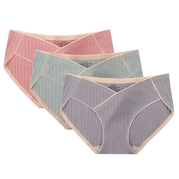 fatyb Cotton Underwear for Women Bikini No Show Panties Seamless Ladies V-Waist Soft Underpants 1-4 Pack