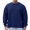 thumbnail image 1 of fatyb Crewneck Sweatshirts for Men Long Sleeve Casual Pullover Shirts Solid Color Mens Loose Sweatshirts, 1 of 6