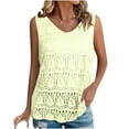 thumbnail image 1 of fatyb Crochet Tank Tops for Women V Neck Hollow out Sleeveless Shirts Knitted Loose Womens Summer Tops, 1 of 6