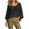 thumbnail image 1 of fatyb Crochet Tops for Women Summer Short Sleeve Sweater Shirts Womens Beach Vacation Cover up Tops, 1 of 5