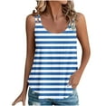 thumbnail image 1 of fatyb Eyelet Tank Tops for Women Striped Round Neck Cami Sleeveless Tunic Shirts Womens Loose Blouses, 1 of 7