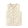 thumbnail image 1 of fatyb Fall Winter Vest for Women Sleeveless V Neck Outerwear Button down Womens Thermal Jacket with Pockets, 1 of 4