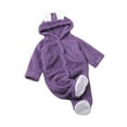 thumbnail image 1 of fatyb Fleece Hooded Jumpsuit for Baby Newborn Warm Footie Romper Long Sleeve Snowsuit for Boys Girls, 1 of 3