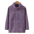 thumbnail image 1 of fatyb Fleece Jackets for Boys Girls Stand Collar Zip up Unisex Coat Casual Long Sleeve Warm Kids Outwear, 1 of 3