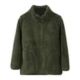 thumbnail image 1 of fatyb Fleece Jackets for Boys Girls Stand Collar Zip up Unisex Coat Casual Long Sleeve Warm Kids Outwear, 1 of 3