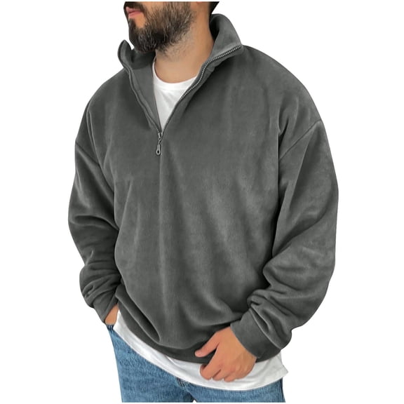 fatyb Fleece Quarter Zip Sweatshirts for Men Thermal Pullover Casual Long Sleeve Mens Fall Winter Tops