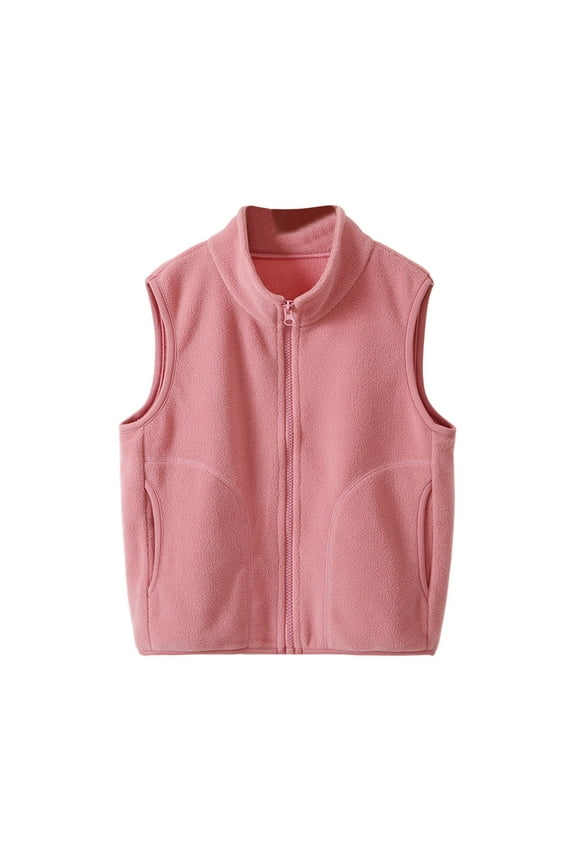 Fleece Vest for Boys Girls Zip up Sleeveless Jacket Warm Lightweight Kids Outwear with Pockets