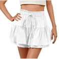 thumbnail image 1 of fatyb Flowy Shorts for Women Ruffle Tiered Drawstring Skorts Summer Casual High Waist Mini Skirts, 1 of 7
