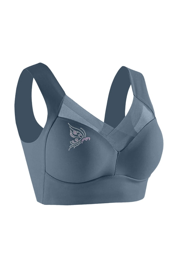 Full Coverage Bras for Women Mesh V Neck Push up Bralettes Ladies No Underwire Soft Everyday Bras