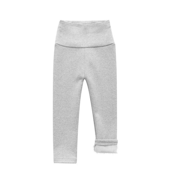 fatyb Girls Boys Fleece Lined Leggings Kids Winter Thermal Pants High Waist Warm Bottoms for 2-9 Years