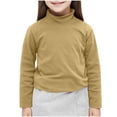 thumbnail image 1 of fatyb Girls Boys Long Sleeve T Shirts Mock/Crew Neck Cotton Undershirts Kids Basic Layering Tee Tops, 1 of 6