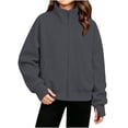 thumbnail image 1 of fatyb Girls Boys Zip up Jacket Stand Collar Sweatshirt Long Sleeve Kids Casual Outerwear with Pockets, 1 of 7