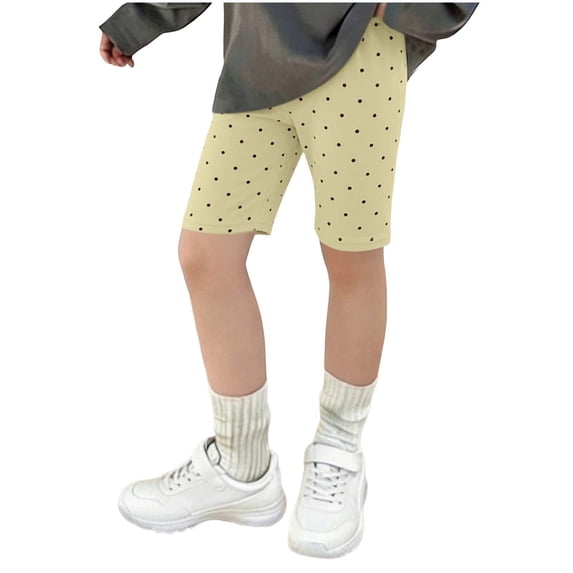 fatyb Girls Cotton Shorts Knee Length Thin Shorts Elastic Waist Girls Comfortable Summer Shorts for Kids