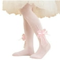 thumbnail image 1 of fatyb Girls Cotton Tights Seamless Footed Leggings Kids Girls Dance Pantyhose 3-8 Years with Lace Bow, 1 of 7