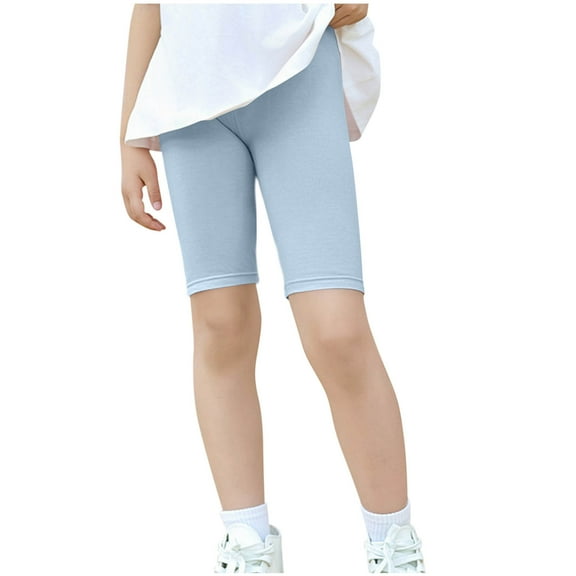 fatyb Girls Dance Shorts Casual Elastic Waist Biker Shorts Comfortable Kids Knee Length Shorts Activewear