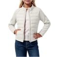 thumbnail image 1 of fatyb Girls Full Zip Jacket Kids Long Sleeve Stand Collar Fall Winter Cropped Outerwear with Pockets, 1 of 7