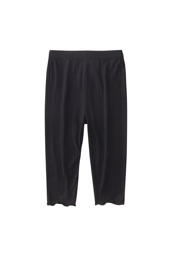 Girls Leggings Elastic Waist Casual Footless Tights Summer Thin Full Length Bottom Pants for Kids