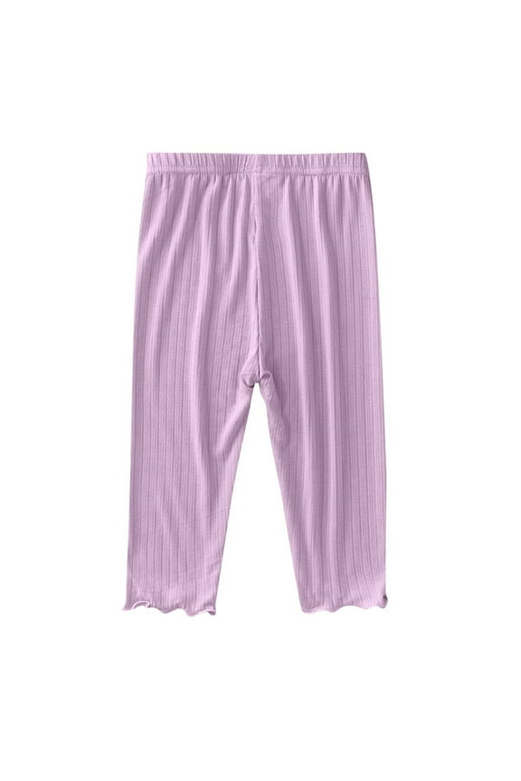 Girls Leggings Elastic Waist Casual Footless Tights Summer Thin Full Length Bottom Pants for Kids