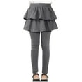 thumbnail image 1 of fatyb Girls Leggings with Skirt Ruffle School Uniform Pants Pull on Casual Stretch Leggings for Kids, 1 of 7