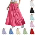 thumbnail image 1 of fatyb Girls Maxi Skirts Kids Tiered Pleated Long Skirts Girls Summer Flowy A-Line Skirts for 4-15 Years, 1 of 7