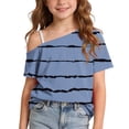 thumbnail image 1 of fatyb Girls One Shoulder T Shirts Casual Short Sleeve Kids Cute Tee Shirts Summer Fashion Tops for Girls, 1 of 7
