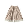 thumbnail image 1 of fatyb Girls Palazzo Pants Elastic Waist Loose Wide Leg Pants Lace Hem Casual Beach Pants with Pockets, 1 of 7