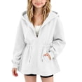 thumbnail image 1 of fatyb Girls Zip up Hoodies Drawstring Waist Hooded Sweatshirt Long Sleeve Fashion Jacket with Pockets, 1 of 6
