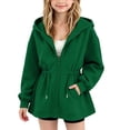 thumbnail image 1 of fatyb Girls Zip up Hoodies Drawstring Waist Hooded Sweatshirt Long Sleeve Fashion Jacket with Pockets, 1 of 6