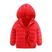 fatyb Hooded Puffer Jackets for Boys Girls Lightweight down Jackets Kids Winter Warm Padded Outwears