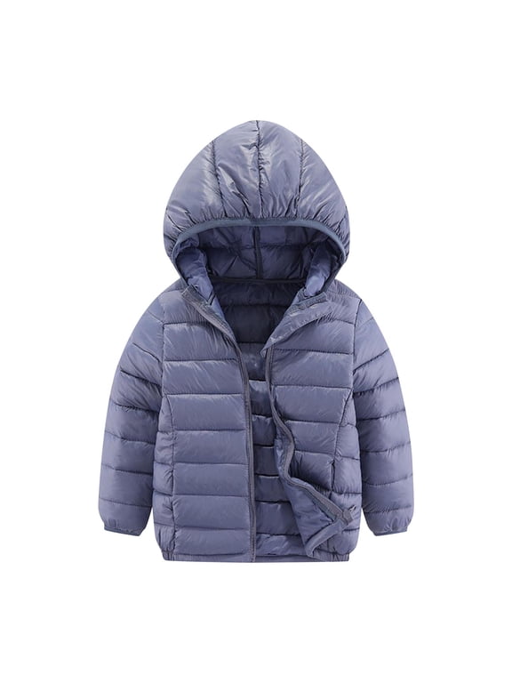 Hooded Puffer Jackets for Boys Girls Lightweight down Jackets Kids Winter Warm Padded Outwears