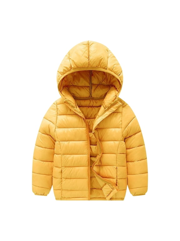 Hooded Puffer Jackets for Boys Girls Lightweight down Jackets Kids Winter Warm Padded Outwears