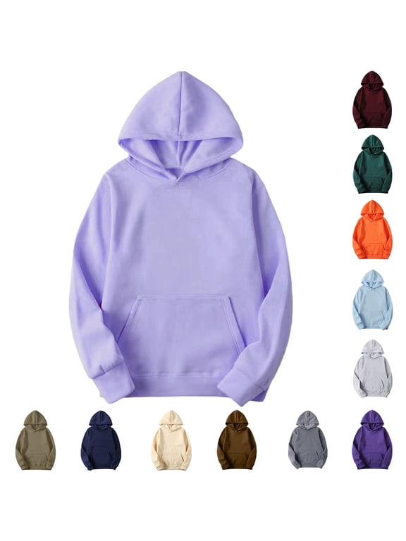 Hoodies for Women Drawstring Hooded Sweatshirts Plain Womens Casual Long Sleeve Pullover Tops