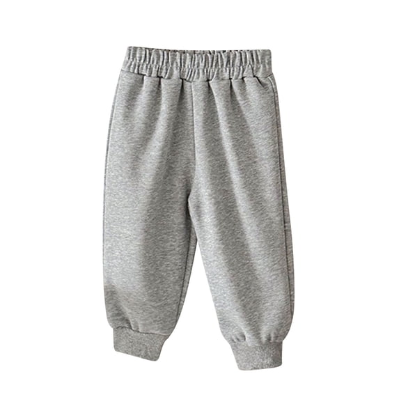fatyb Kids Cotton Joggers Boys Girls Elastic Waist Sweatpants Lounge Solid Color Casual Jogger Pants