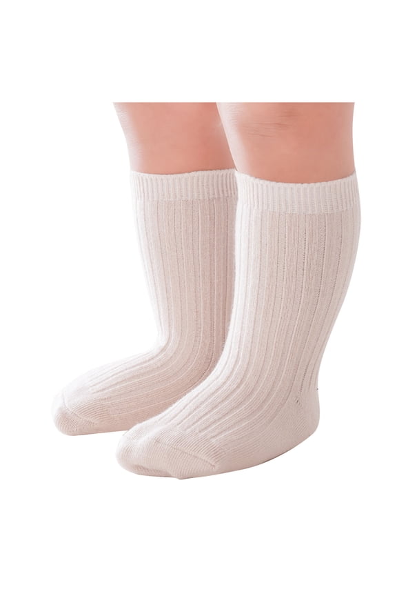 Kids Cotton Socks Boys Girls Mid Length Crew Socks for Baby Toddler Solid Color Infant Newborn Socks