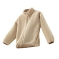 thumbnail image 1 of fatyb Kids Fleece Jacket with Pockets Stand Collar Casual Boys Girls Full Zip Warm Fuzzy Coat Outwear, 1 of 4