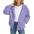 thumbnail image 1 of fatyb Kids Full Zip up Hoodies Boys Girls Long Sleeve Hooded Jacket Casual Sweatshirt Outwear with Pockets, 1 of 6