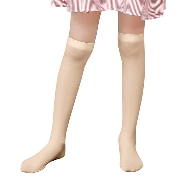 fatyb Kids Girls Knee High School Uniform Socks Summer Thin Dress Overknee Stockings for 3-12 Years