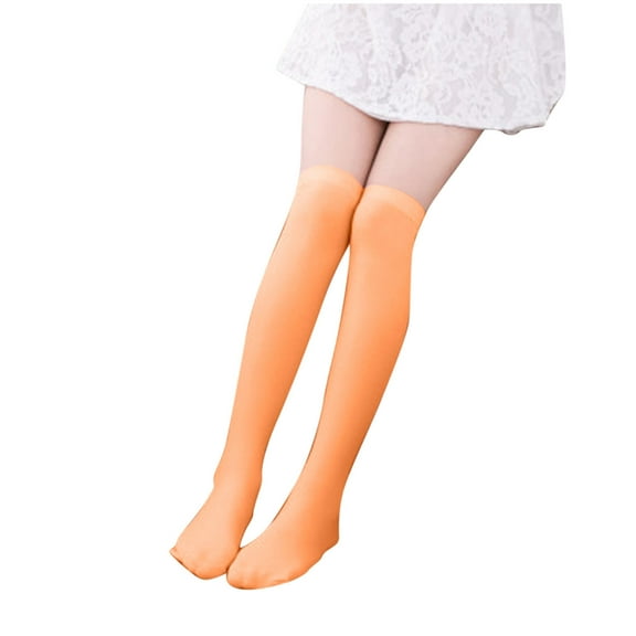 fatyb Kids Girls Over The Knee Socks Solid Color Thigh High Socks Stretch School Uniform Dress Stockings