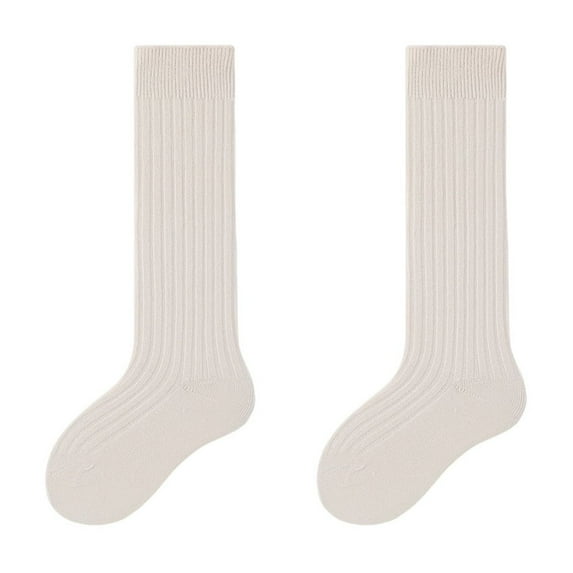 fatyb Kids Knee High Socks Solid Color Long Socks Cotton Overknee Socks School Uniform Dress Long Socks