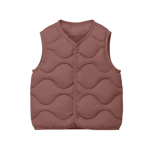 fatyb Kids Lightweight Down Vest Toddler Boys Girls Quilted Vest Sleeveless V Neck Buttons Waistcoat