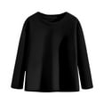 thumbnail image 1 of fatyb Kids Long Sleeve Cotton Tee Shirts Crewneck Casual T-Shirts Boys Girls Tops Solid Color Blouses, 1 of 5