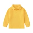 thumbnail image 1 of fatyb Kids Long Sleeve Shirts with Collar Boys Girls Cotton Tops Solid Color Soft School Uniform Shirts, 1 of 7