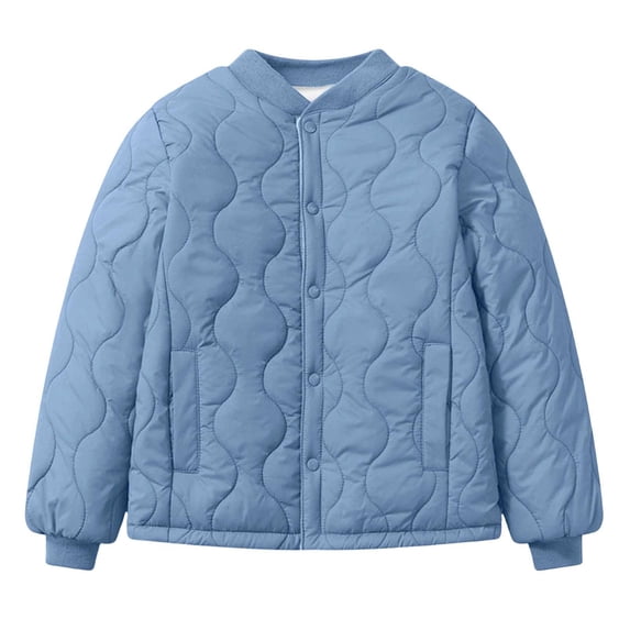 fatyb Kids Quilted Jacket Boys Girls Button down Lightweight Puffer Coat Winter Warm Outwear with Pockets